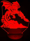 Edge‑Lit Acrylic Lamp – Dragon in Descent