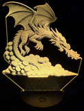 Edge‑Lit Acrylic Lamp – Dragon in Descent