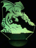 Edge‑Lit Acrylic Lamp – Dragon in Descent
