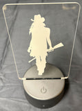 Cowgirl Silhouette Edge-Lit Acrylic Lamp – A Glowing Tribute to Grit and Independence