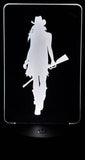 Cowgirl Silhouette Edge-Lit Acrylic Lamp – A Glowing Tribute to Grit and Independence