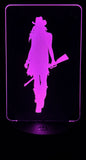 Cowgirl Silhouette Edge-Lit Acrylic Lamp – A Glowing Tribute to Grit and Independence