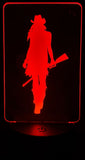 Cowgirl Silhouette Edge-Lit Acrylic Lamp – A Glowing Tribute to Grit and Independence
