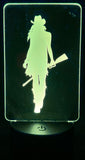 Cowgirl Silhouette Edge-Lit Acrylic Lamp – A Glowing Tribute to Grit and Independence