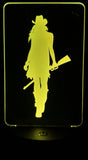 Cowgirl Silhouette Edge-Lit Acrylic Lamp – A Glowing Tribute to Grit and Independence