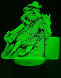 Barrel Racing Edge-Lit Acrylic Lamp – Dynamic Rodeo Art in Motion