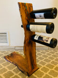Mesquite and Turquoise Wine Rack - Three Bottle